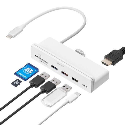 24C`iMacp USBnu Nvnu USB A~3 USB-C~1 SD/microSDJ[h[_[ HDMIo 400-ADR330W
