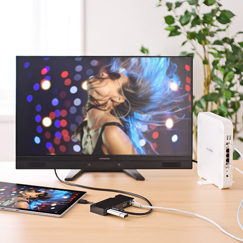 USB3.0 hbLOXe[V oC^Cv QWXGA(2048~1152)Ή 4in1 HDMI VGA LAN USB3.0 e[N [g ݑΖ 400-HUB031
