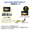 USB Type-C hbLOXe[V oC^Cv PD/60WΉ 4KΉ 4in1 HDMI Type-C OP[u P[u1m 400-HUB086LBK
