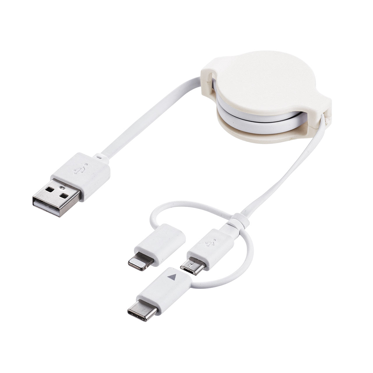 3in1 USBP[u 莮 Lightning microUSB Type-CRlN^ MFiFؕi zCg [dP[u iPadi10j iPhone14Ή 500-IPLMM020K