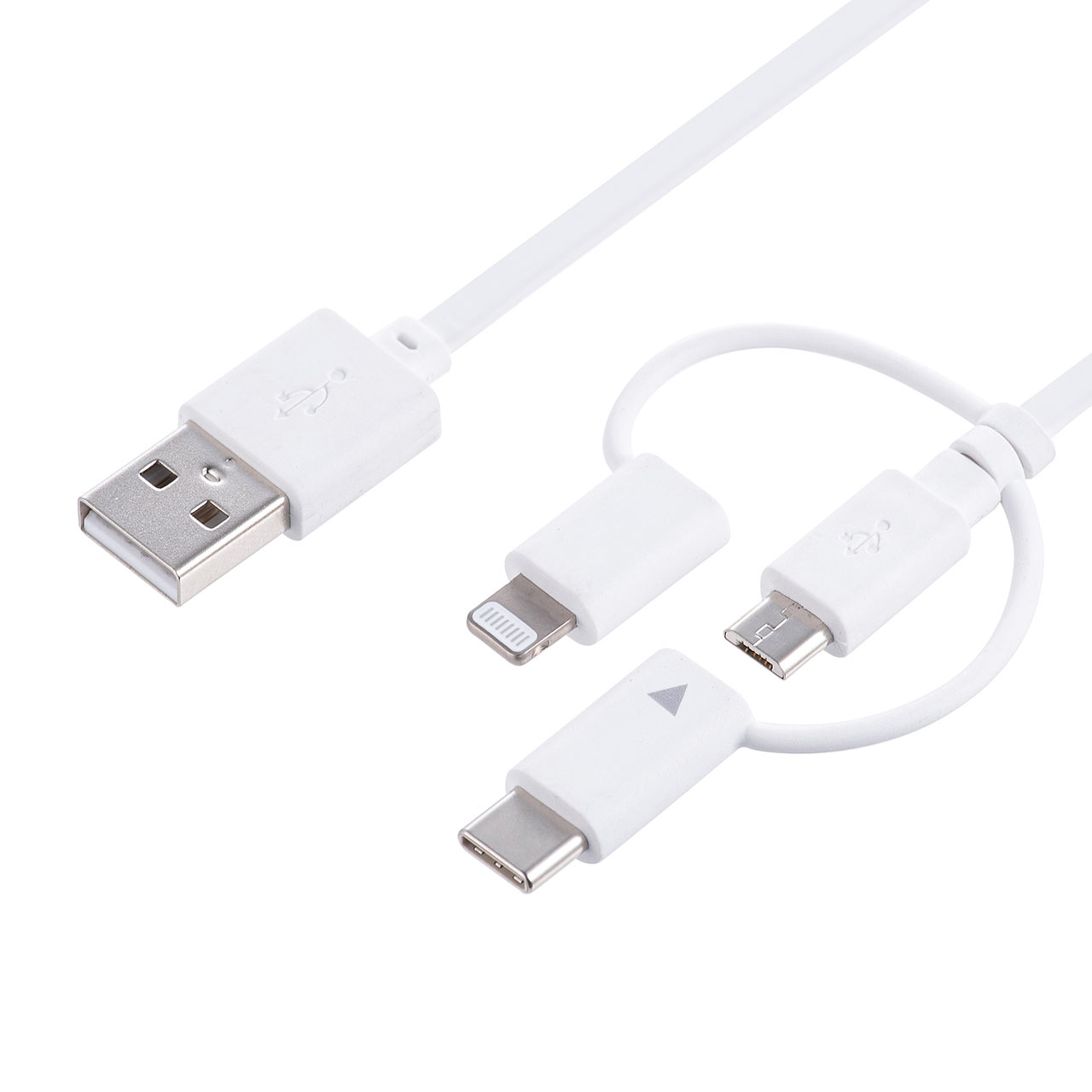 3in1 USBP[u 莮 Lightning microUSB Type-CRlN^ MFiFؕi zCg [dP[u iPadi10j iPhone14Ή 500-IPLMM020K