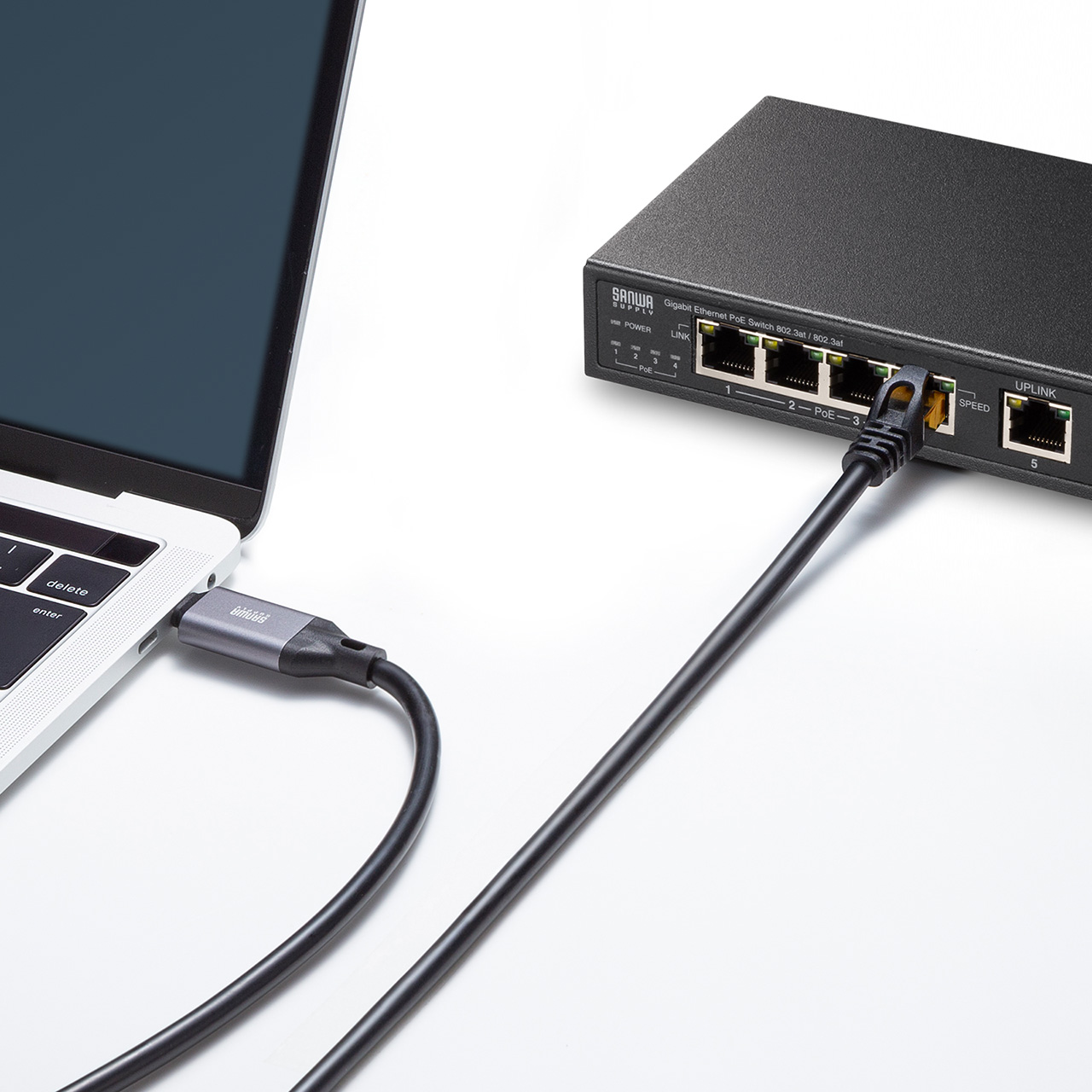 USB Type-C LANϊP[u 5m JeS6 1Gbps MKrbg C to LAN MACAhXpXX[Ή rfIʘb Q[ 500-LAN6KC05