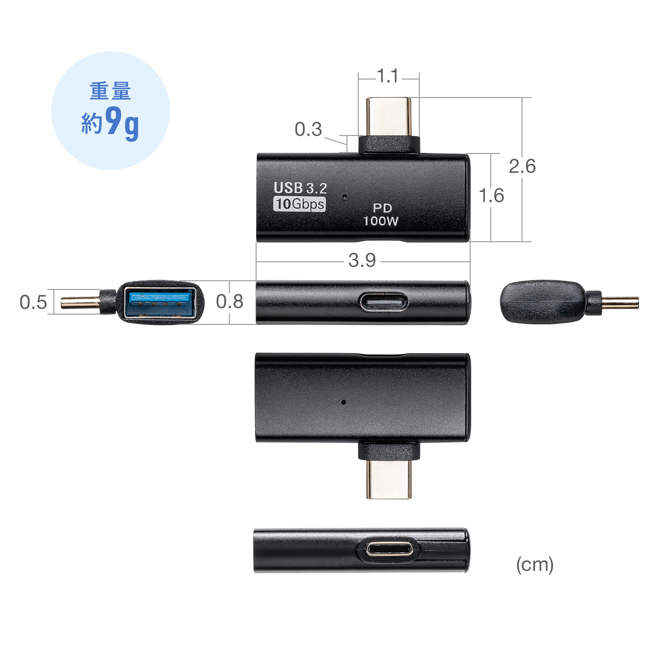 USB A to USB C ϊA_v^ L^ [dΉ PD100W  USB 10Gbps AppleProResΉ ʓdLED ubN 500-USB091