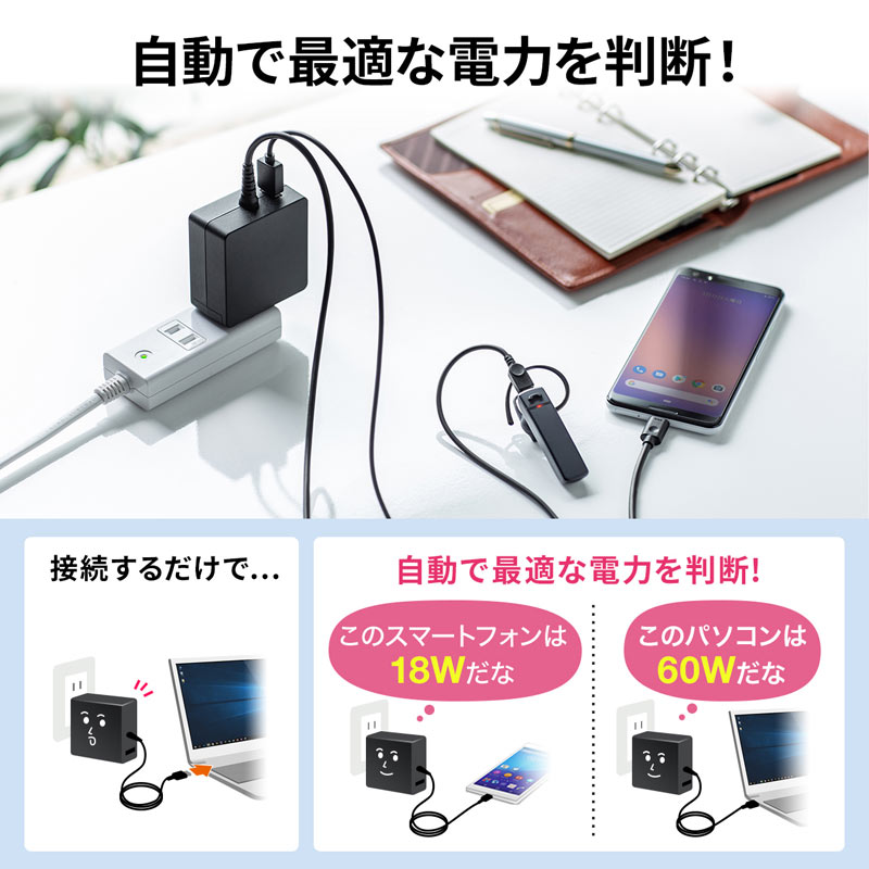 AC[d(Type-C|[gEPDΉEő60WE1|[gEP[ǔ^E1.8mEChromebookΉ) ACA-PD65BK