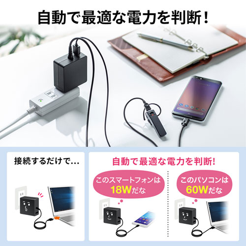 AC[d(Type-C|[gEPDΉEő60WE1|[gEP[ǔ^E1.8mEChromebookΉ) ACA-PD65BK