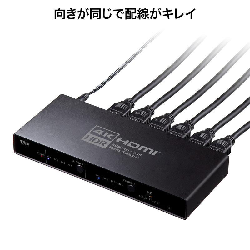 HDMI}gbNXؑ֊ 4 2o 4K/60Hz HDRΉ fW^ AiOo͒[q Rt SW-HDR42H