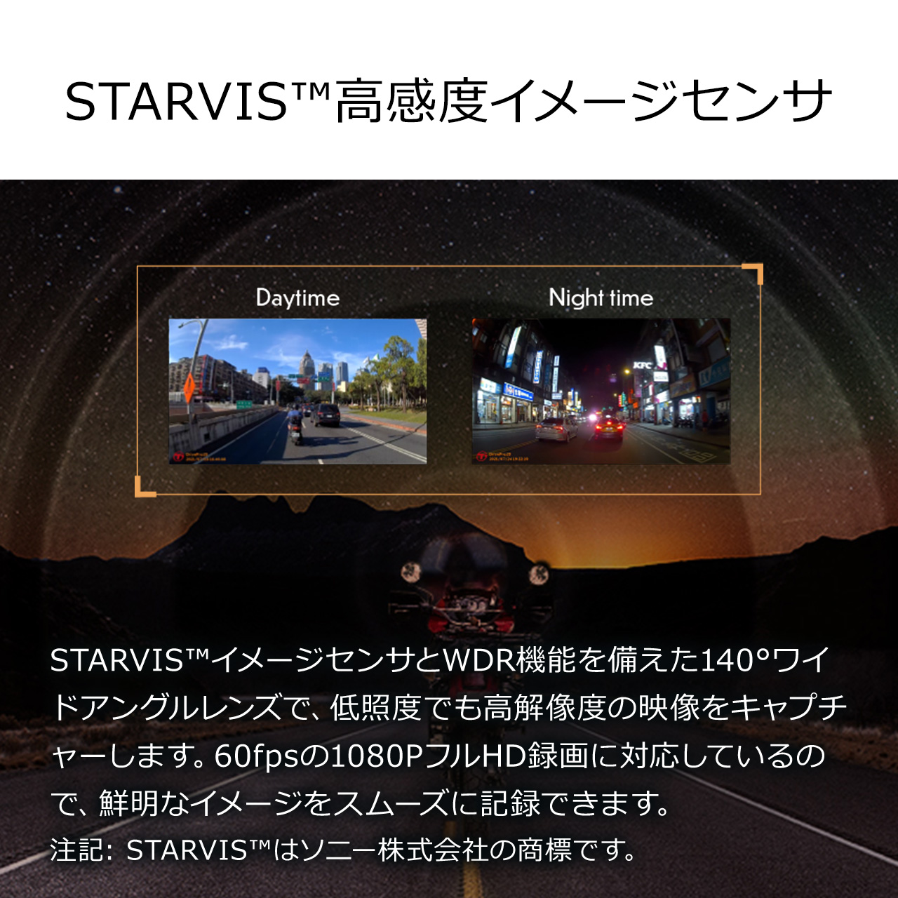 Transcend ֎ԗp hCuR[_[ microSD64GBt obe[ WiFiΉ IP68 Dashcam SONY STARVIS TS-DP20A-64G